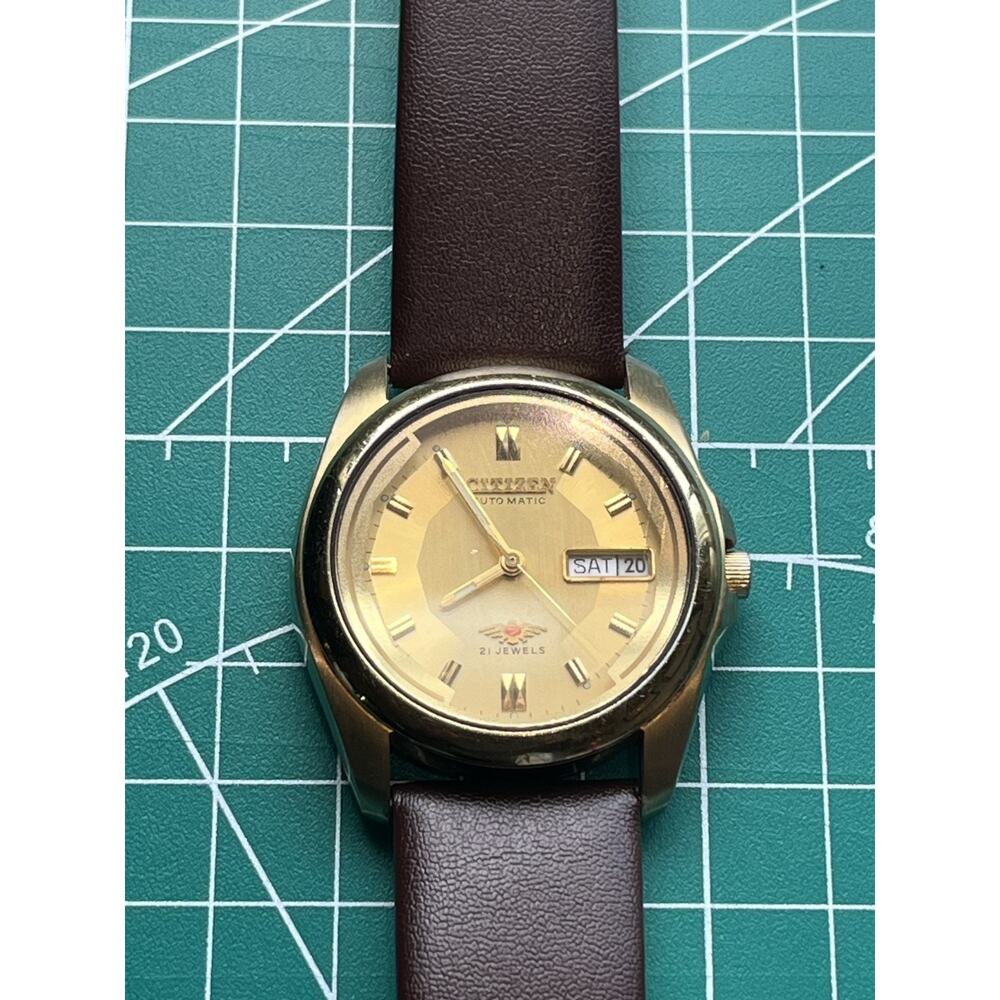 Citizen Eagle 7 Automatic Men's Gold Dial Rare Design RUNNING!